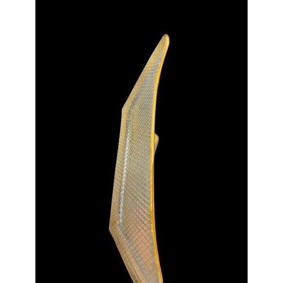 Waffle Pressed Clear Glass Dish Gold Trim Textured MCM Square Trinket Caddy VTG - Picture 11 of 12